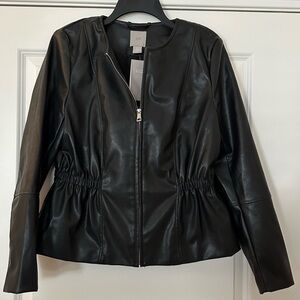 NWT H&M Vegan Leather Cinched Waist Jacket